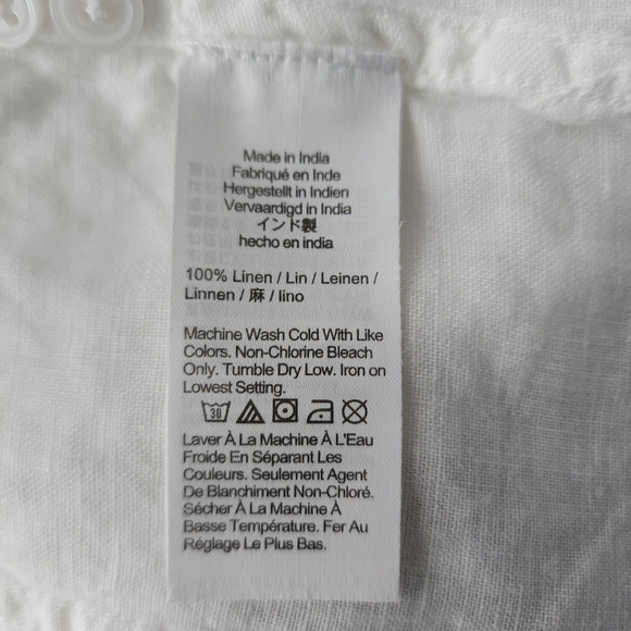 J. Crew Baird McNutt Irish Linen Wren Slim Fit White Button-Up Shirt - Picture 6 of 10